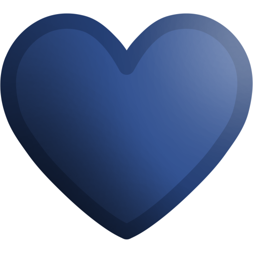 A dark blue heart with a matte pattern. It has an outline that is slightly darker than the rest of it.